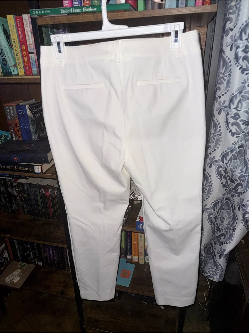 NWT Talbots White Cropped Ankle Pants with Black Zip Accents